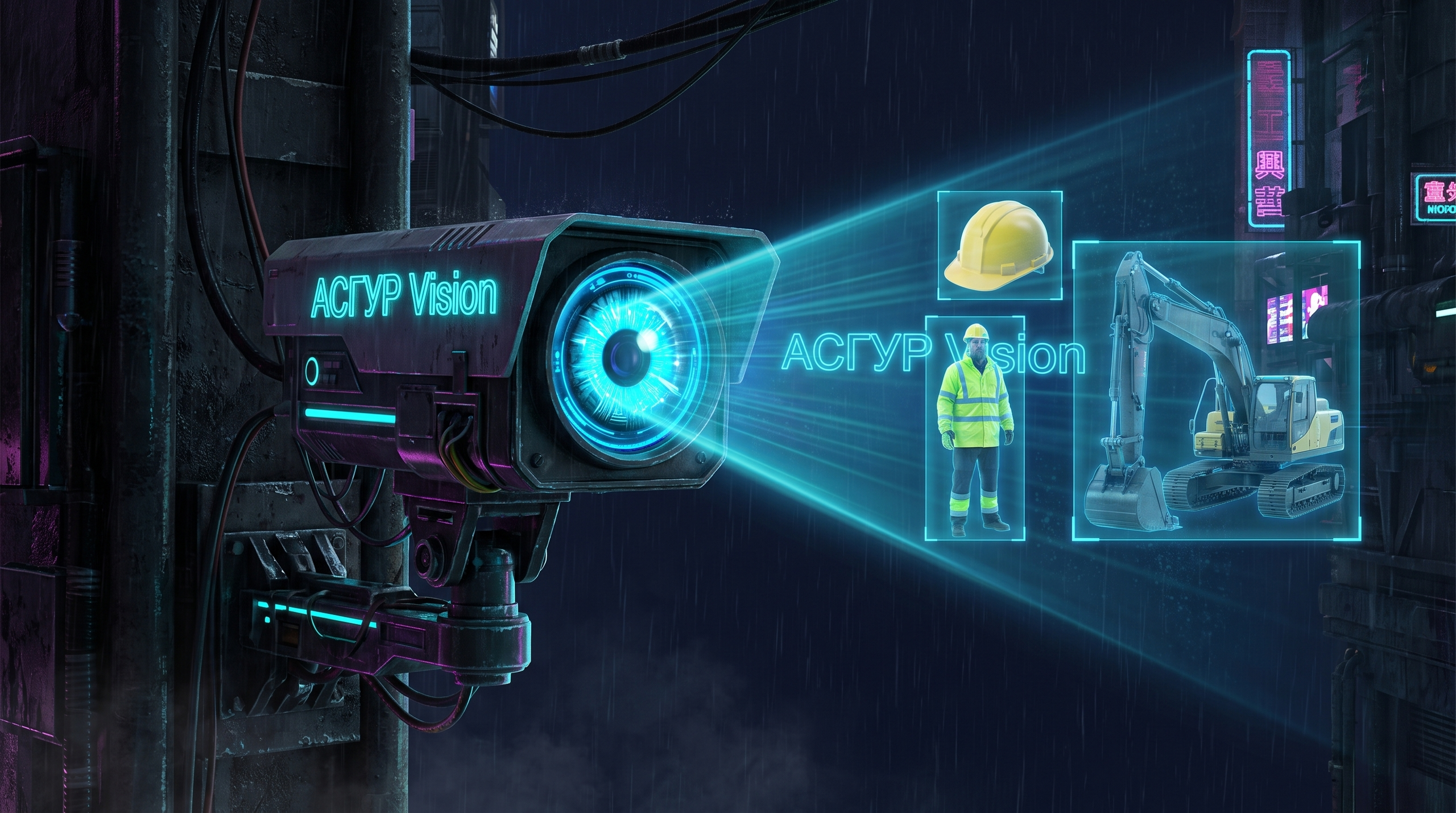 Камера АСГУР Vision — детекция каски, работника и техники на производстве