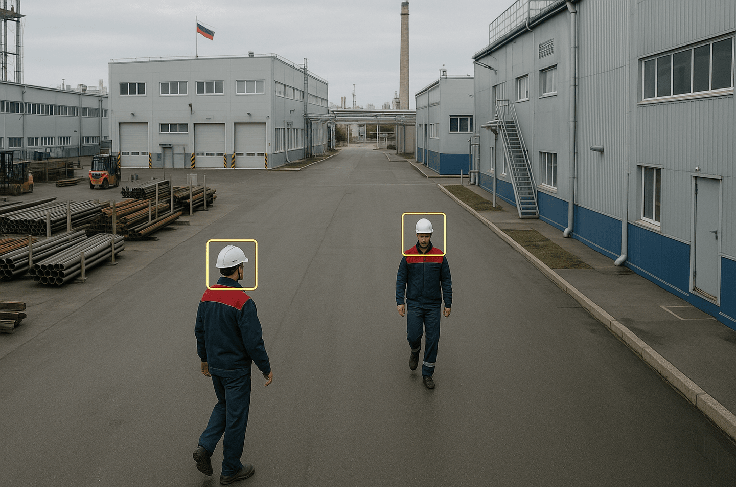Контроль персонала на промышленной площадке — рамки детекции